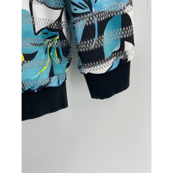 Alfred Dunner Blue Yellow Floral Print Full Zip Sweatshirt Jacket Size 14 - Picture 7 of 13